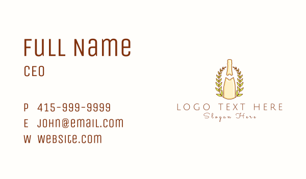 Wine Bottle Wreath  Business Card Design Image Preview