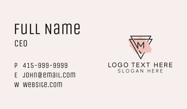Makeup Triangle Letter M Business Card Design Image Preview