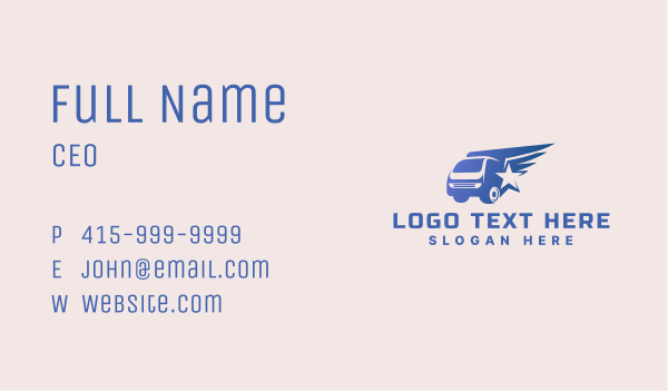 Star Wings Logistics Truck Business Card Design Image Preview
