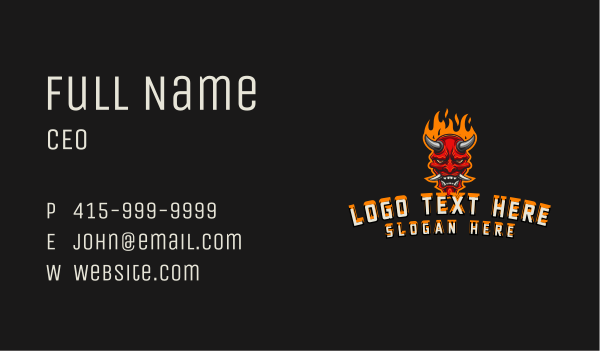 Fire Demon Gaming Business Card Design Image Preview