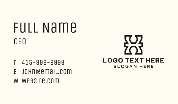Simple Startup Letter X Business Card Design Image Preview
