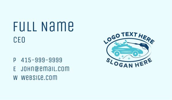 Pressure Washing Car Business Card Design Image Preview