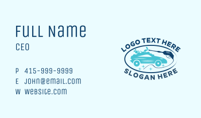 Pressure Washing Car Business Card Image Preview