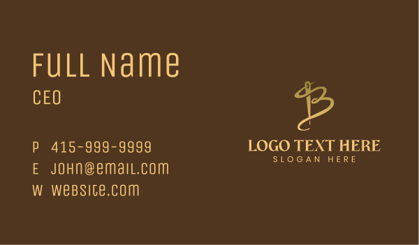 Needle Thread Letter B Business Card Design Image Preview
