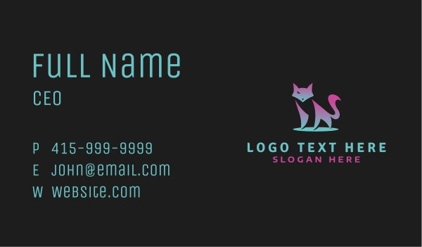 Gradient Abstract Fox Business Card Design Image Preview