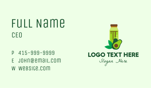 Organic Avocado Drink Business Card Design Image Preview