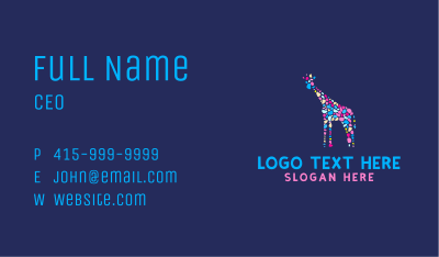 Colorful Art Giraffe Business Card Image Preview
