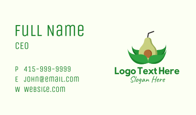 Organic Avocado Drink  Business Card Image Preview