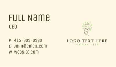 Leaf Nude Woman Business Card Image Preview