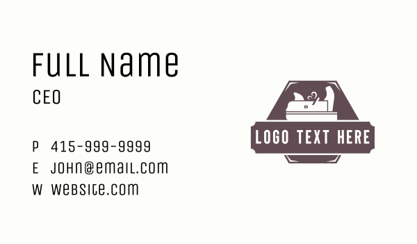 Hand Plane Carpenter Business Card Design Image Preview