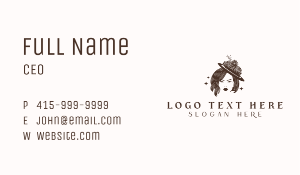 Woman Fashion Hat Business Card Design Image Preview