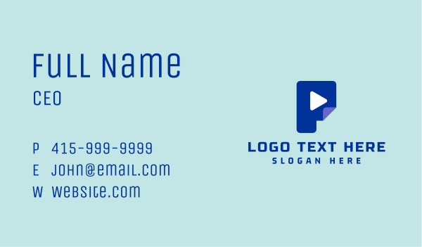 Digital Play Media Letter P Business Card Design Image Preview