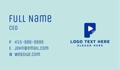 Digital Play Media Letter P Business Card Image Preview