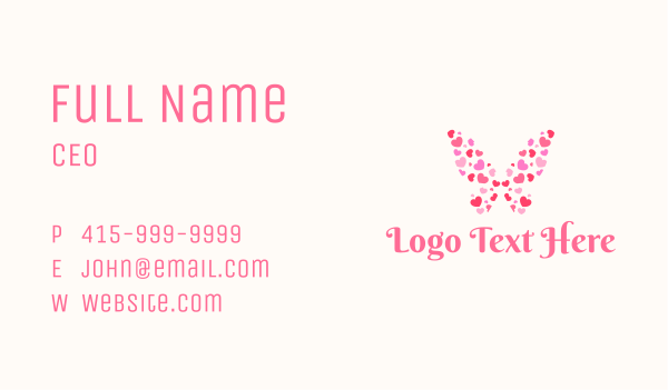 Butterfly Heart Wings Business Card Design Image Preview