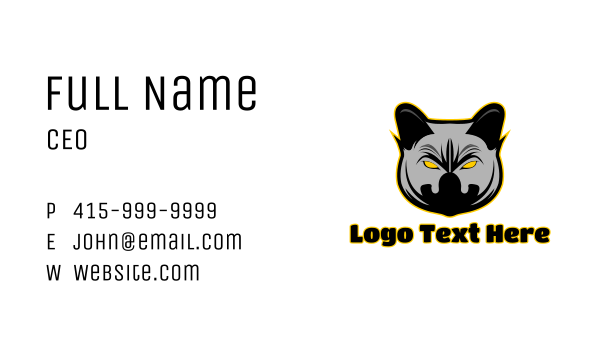 Angry Hyena Gaming Business Card Design