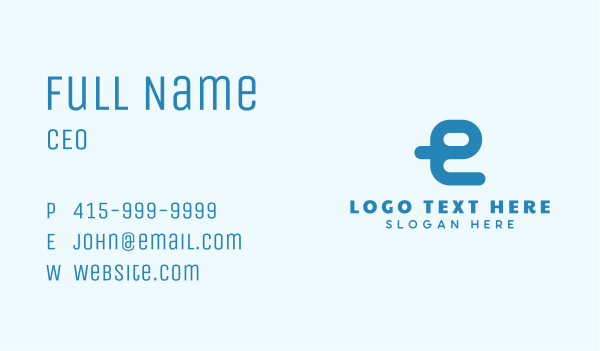 Blue Cyber Letter E Business Card Design Image Preview