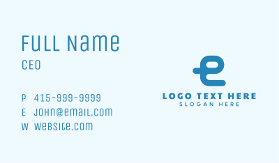 Blue Cyber Letter E Business Card Image Preview