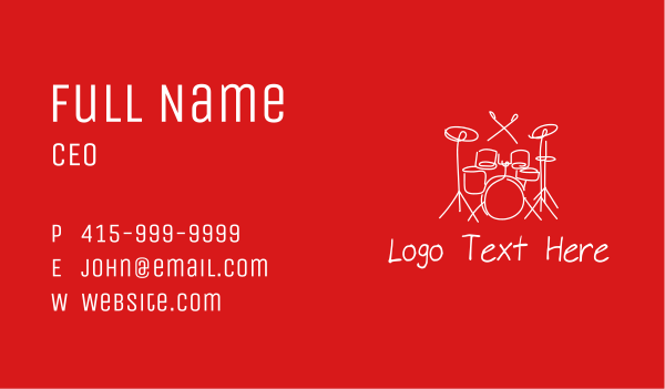 Drum Set Doodle Business Card Design Image Preview