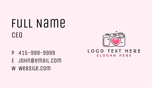 Heart Camera Photography  Business Card Design Image Preview