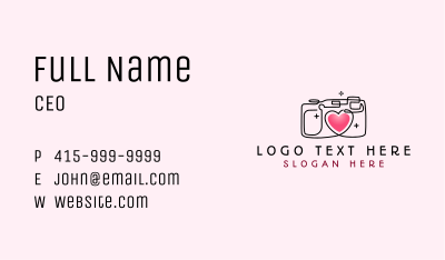 Heart Camera Photography  Business Card Image Preview