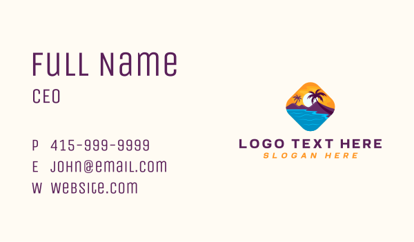 Nature Island Travel Business Card Design Image Preview