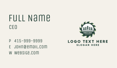 Pine Forest Saw Emblem  Business Card Image Preview