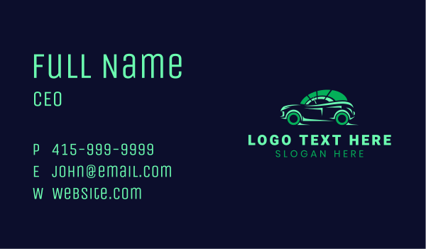 Green Vehicle Speedometer Business Card Design Image Preview