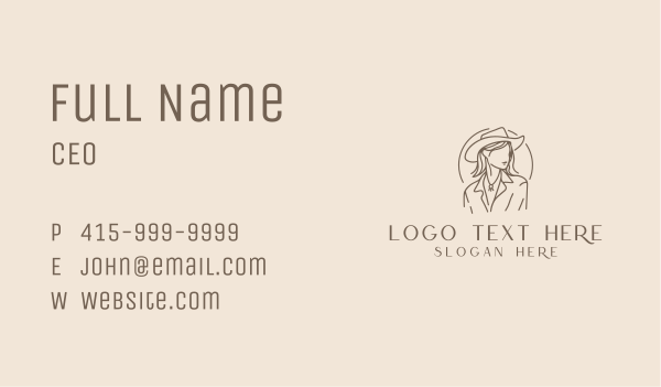 Fashion Western Woman Business Card Design Image Preview