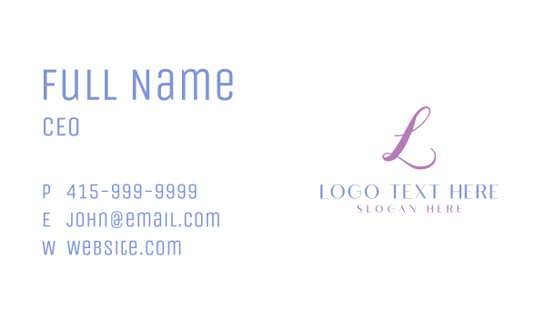 Luxe Lifestyle Letter Business Card Design Image Preview