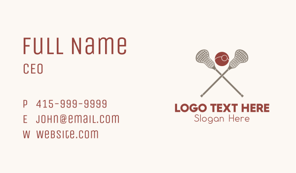 Lacrosse Sports Team  Business Card Design