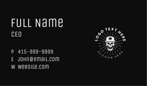 Organic Marijuana Skull Business Card Design Image Preview