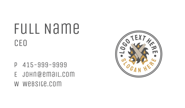 Saw Pine Tree Badge Business Card Design Image Preview