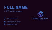 Gradient Circle Letter W Business Card Preview