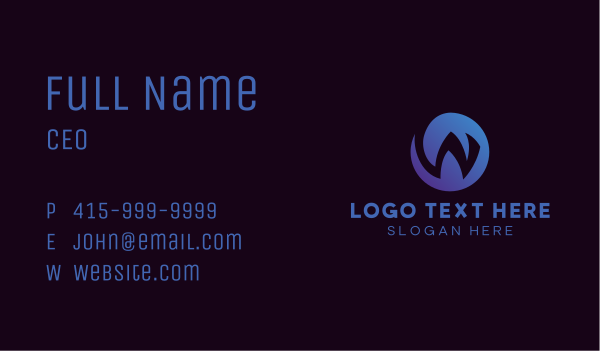 Gradient Circle Letter W Business Card Design Image Preview