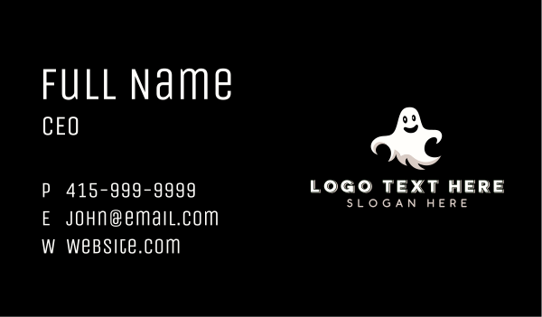 Creepy Halloween Ghost Business Card Design Image Preview