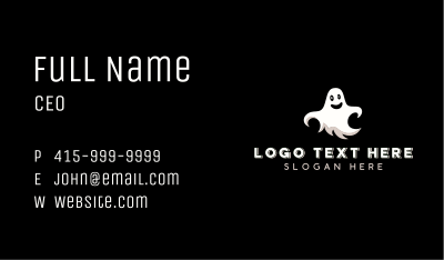 Creepy Halloween Ghost Business Card Image Preview
