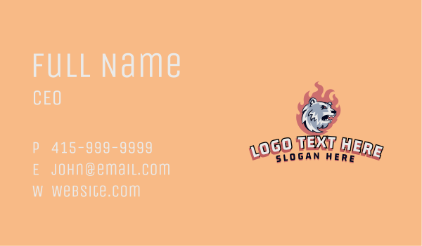 Polar Bear Gaming Character Business Card Design Image Preview