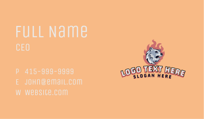 Polar Bear Gaming Character Business Card Image Preview