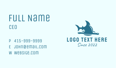 Hammer Head Shark Diving  Business Card Image Preview