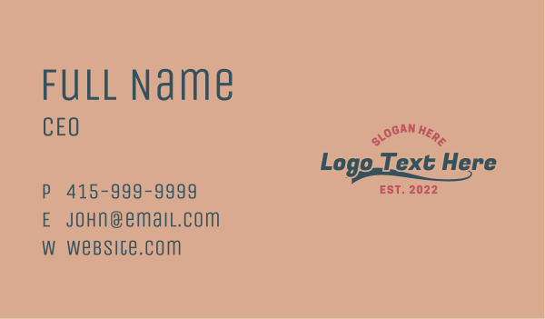 Vintage Generic Wordmark Business Card Design Image Preview