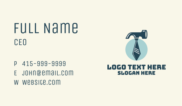 Hammer Necktie Maintenance Business Card Design