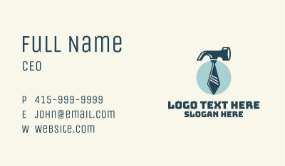 Hammer Necktie Maintenance Business Card
