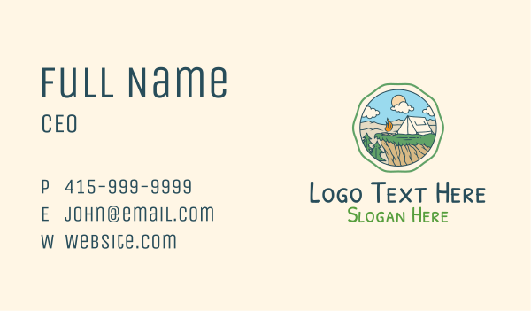 Summer Outdoor Camping  Business Card Design Image Preview