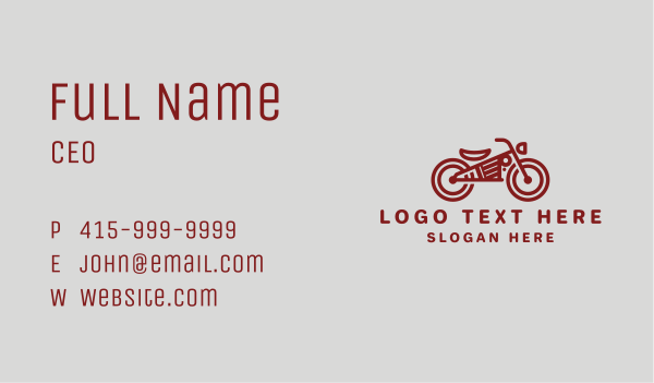 Red Steampunk Motorcycle Business Card Design Image Preview