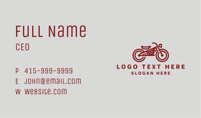 Red Steampunk Motorcycle Business Card Image Preview