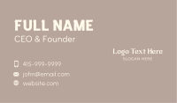 Elegant Minimalist Wordmark Business Card Design