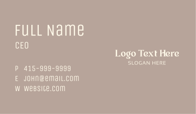 Elegant Minimalist Wordmark Business Card Image Preview