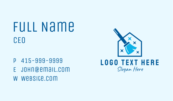 House Cleaning Sparkle Broom Business Card Design Image Preview