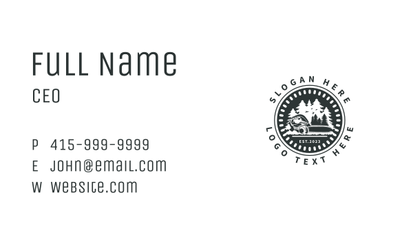 Lumberjack Chainsaw Forestry Business Card Design Image Preview