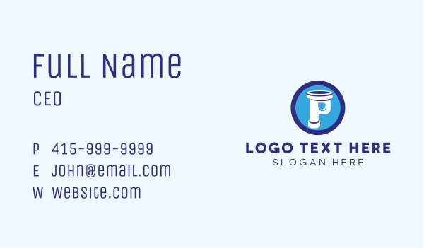 Plumbing Pipe Letter P Business Card Design Image Preview